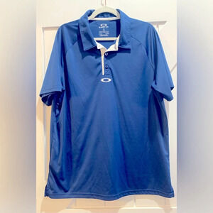 L Men’s Oakley Regular Fit Hydrolix Polo Shirt Royal Blue and White trim/logo.